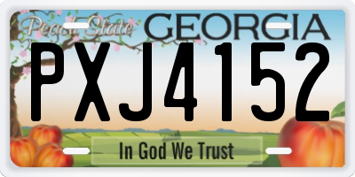 GA license plate PXJ4152