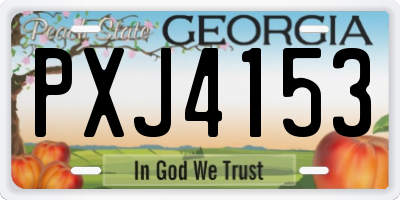 GA license plate PXJ4153