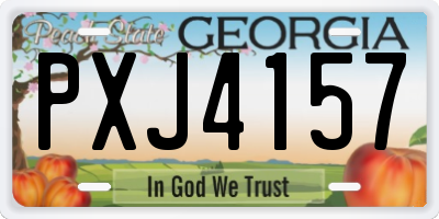 GA license plate PXJ4157