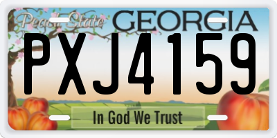 GA license plate PXJ4159
