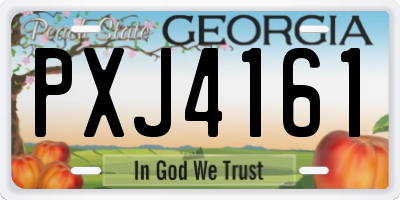 GA license plate PXJ4161