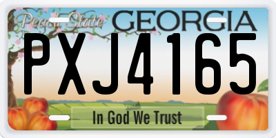 GA license plate PXJ4165