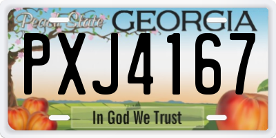 GA license plate PXJ4167