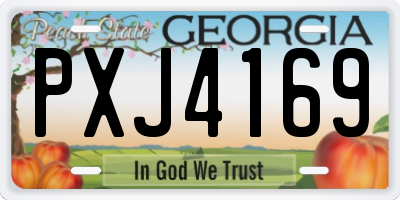 GA license plate PXJ4169