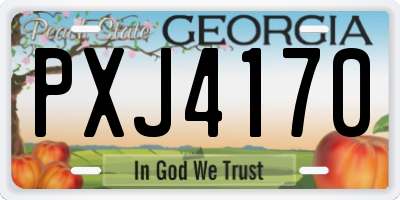 GA license plate PXJ4170