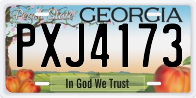 GA license plate PXJ4173