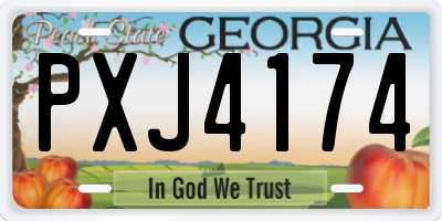 GA license plate PXJ4174