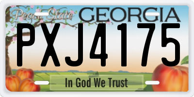 GA license plate PXJ4175