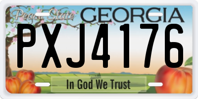 GA license plate PXJ4176