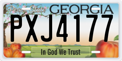 GA license plate PXJ4177