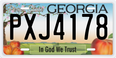 GA license plate PXJ4178