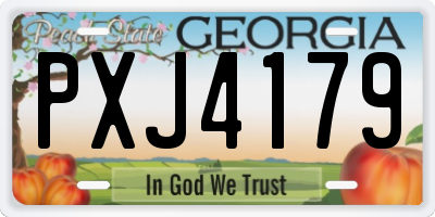 GA license plate PXJ4179