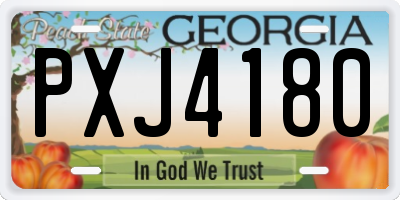 GA license plate PXJ4180