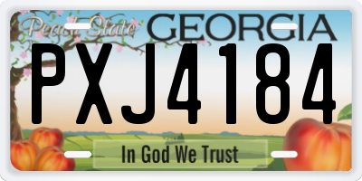 GA license plate PXJ4184