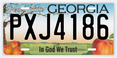 GA license plate PXJ4186