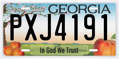 GA license plate PXJ4191