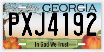 GA license plate PXJ4192