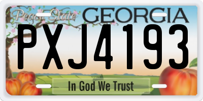 GA license plate PXJ4193