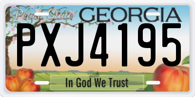 GA license plate PXJ4195