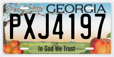 GA license plate PXJ4197
