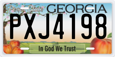 GA license plate PXJ4198