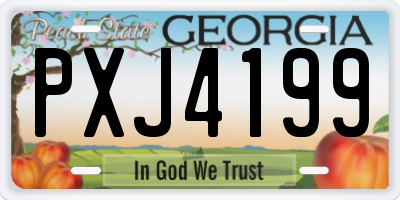 GA license plate PXJ4199