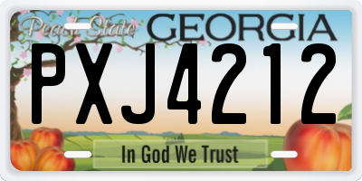 GA license plate PXJ4212