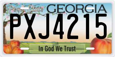 GA license plate PXJ4215