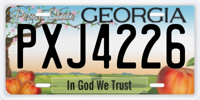 GA license plate PXJ4226