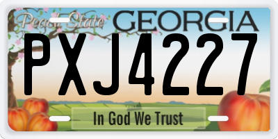 GA license plate PXJ4227