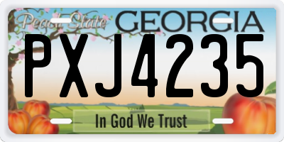 GA license plate PXJ4235