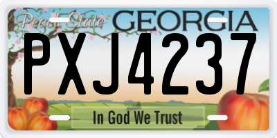 GA license plate PXJ4237