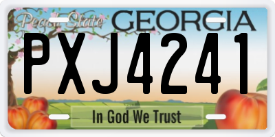 GA license plate PXJ4241