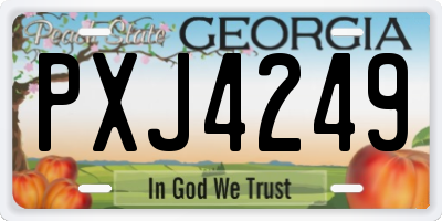 GA license plate PXJ4249