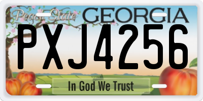 GA license plate PXJ4256