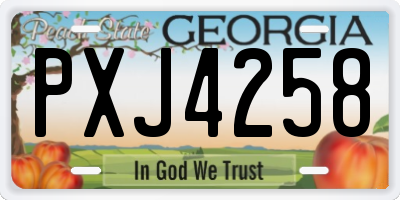GA license plate PXJ4258