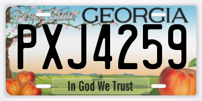 GA license plate PXJ4259