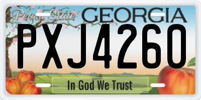 GA license plate PXJ4260
