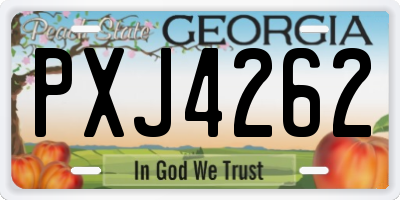 GA license plate PXJ4262
