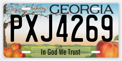 GA license plate PXJ4269