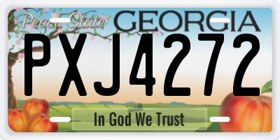 GA license plate PXJ4272