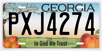 GA license plate PXJ4274