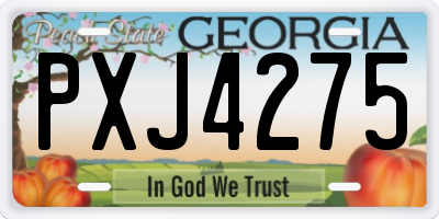 GA license plate PXJ4275