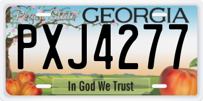 GA license plate PXJ4277