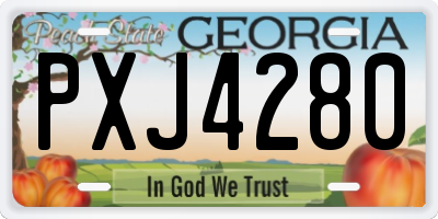 GA license plate PXJ4280