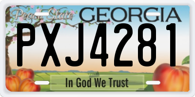 GA license plate PXJ4281