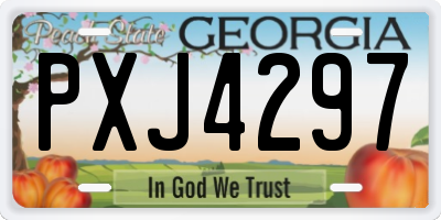 GA license plate PXJ4297