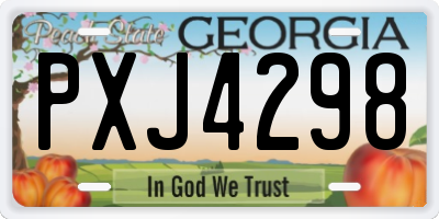 GA license plate PXJ4298