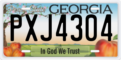 GA license plate PXJ4304