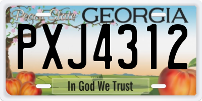 GA license plate PXJ4312